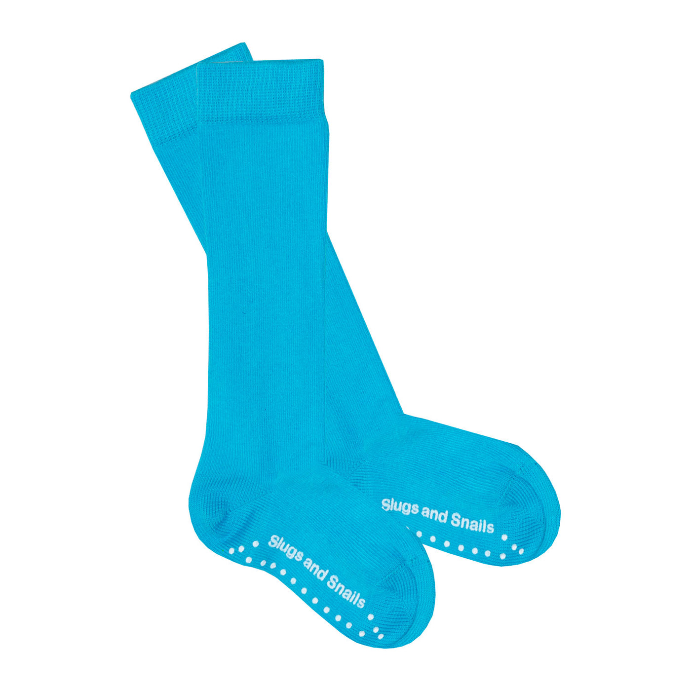 Slugs & Snails Block Colour Knee Socks - Blue