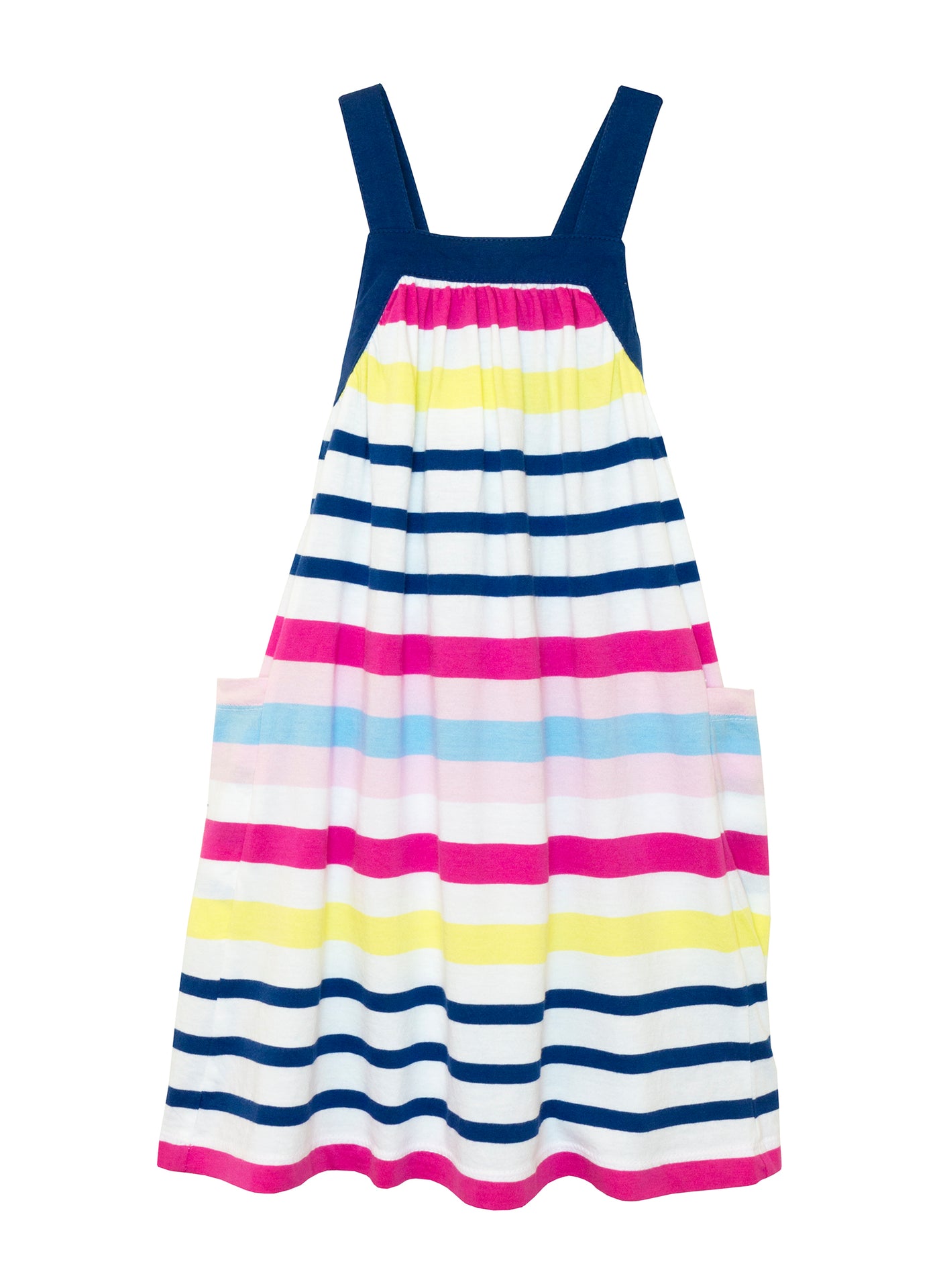 Sugar Pink Strappy Summer Dress - Blue Print