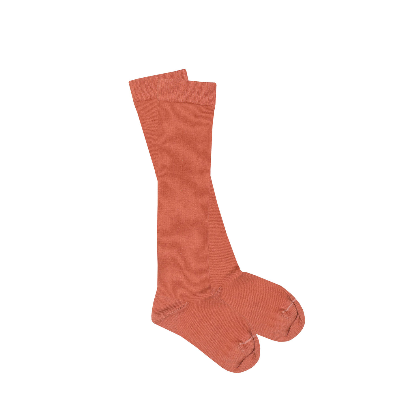 Slugs & Snails Block Colour Adult Unisex Knee Socks - Terracotta