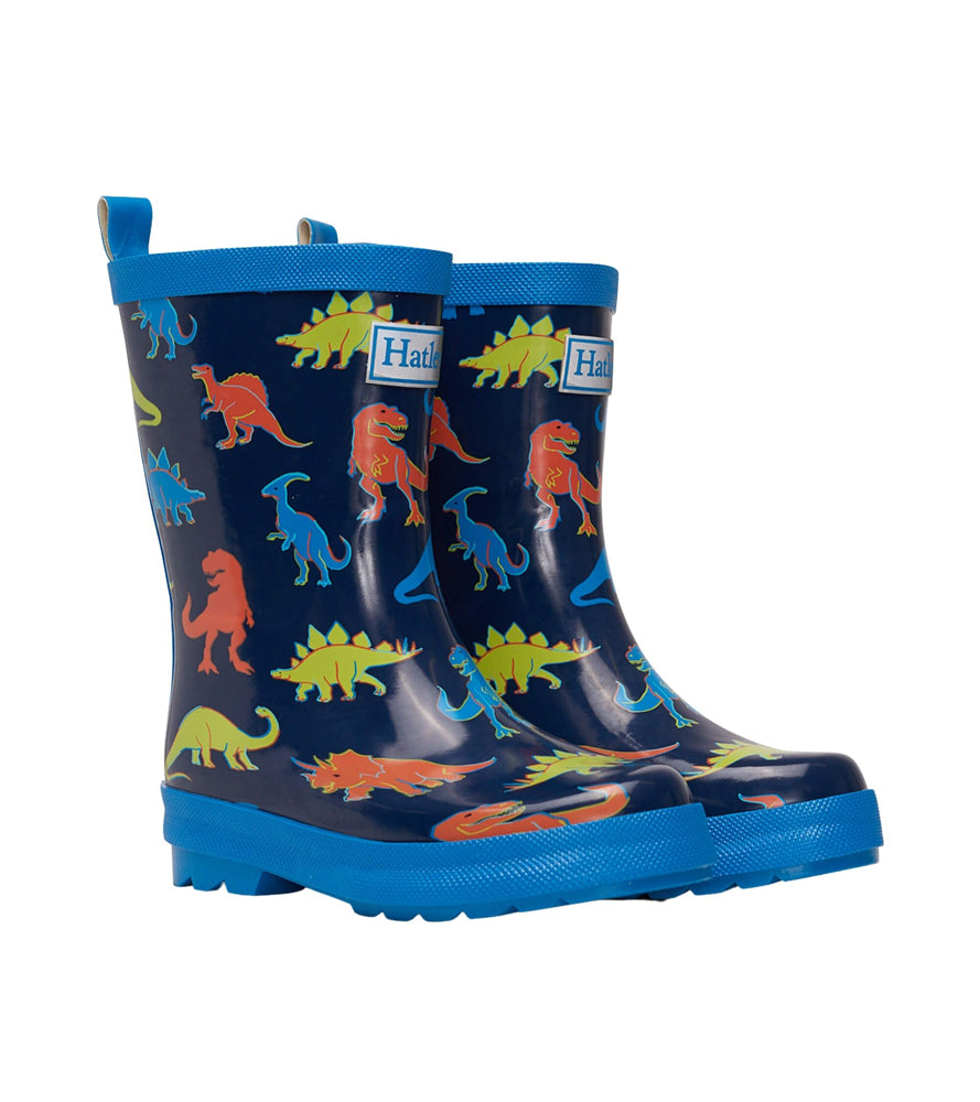 Hatley Kids Shiny Rain Boots - Linework Dinos