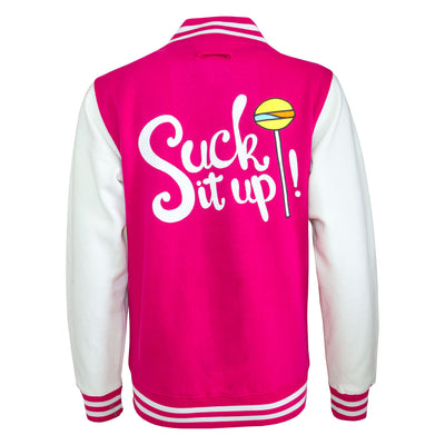 Sweet80 Suck It Up Varsity Jacket - Pink / White