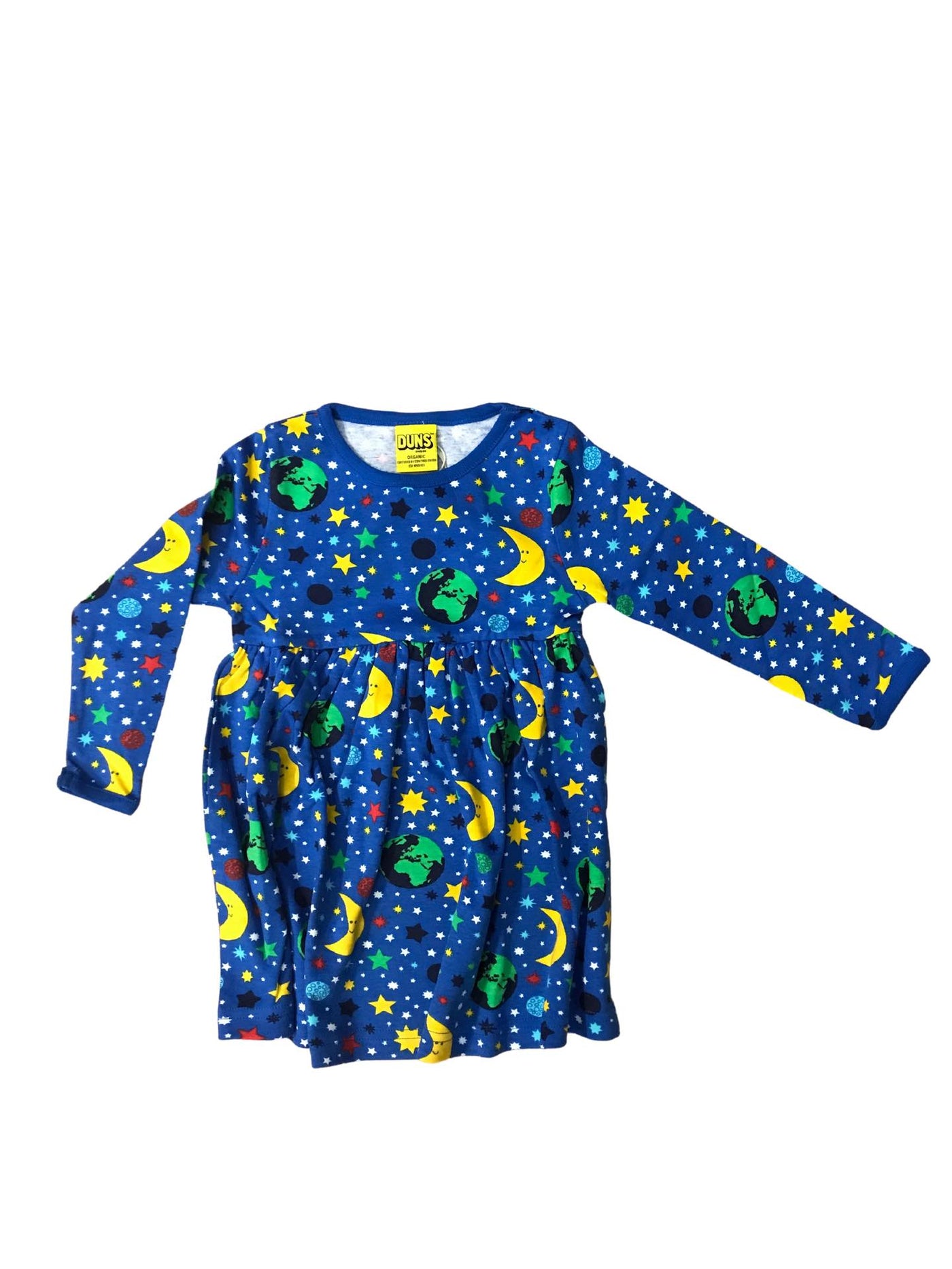 Duns Sweden Long Sleeve Mother Earth Dress With Gathered Skirt - Blue