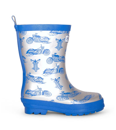 hatley kids shiny rain boots motorcycles