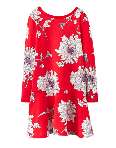 Joules Trapeze Dress - Red Peony Floral