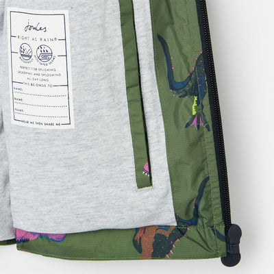 Joules Bayfield Waterproof Recycled Packable Jacket - Green Dino