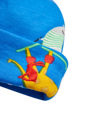 Joules Reversible Jersey Baby Hat - Sea Fun