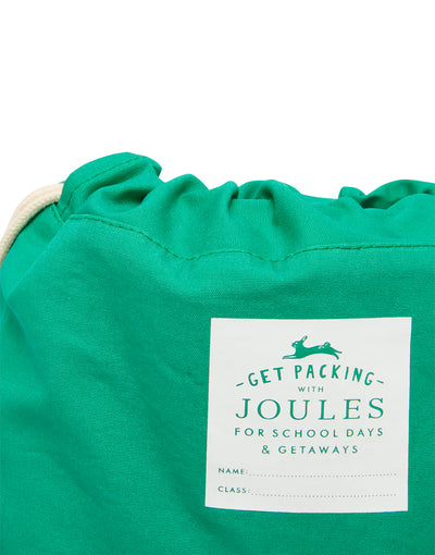 Joules Active Drawstring Bag - Green Dinos