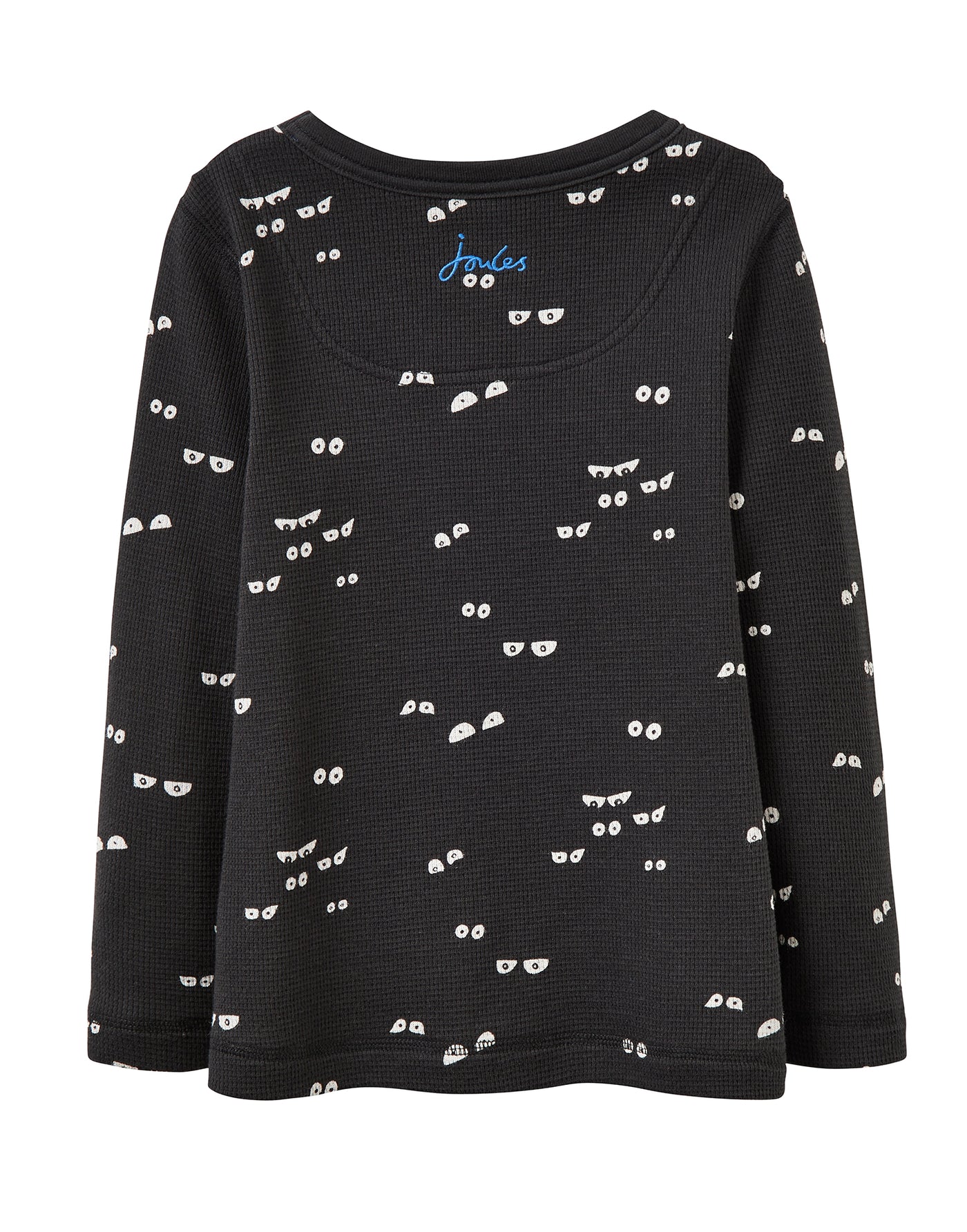 Joules Printed Waffle Top  - Dark Grey Eyes