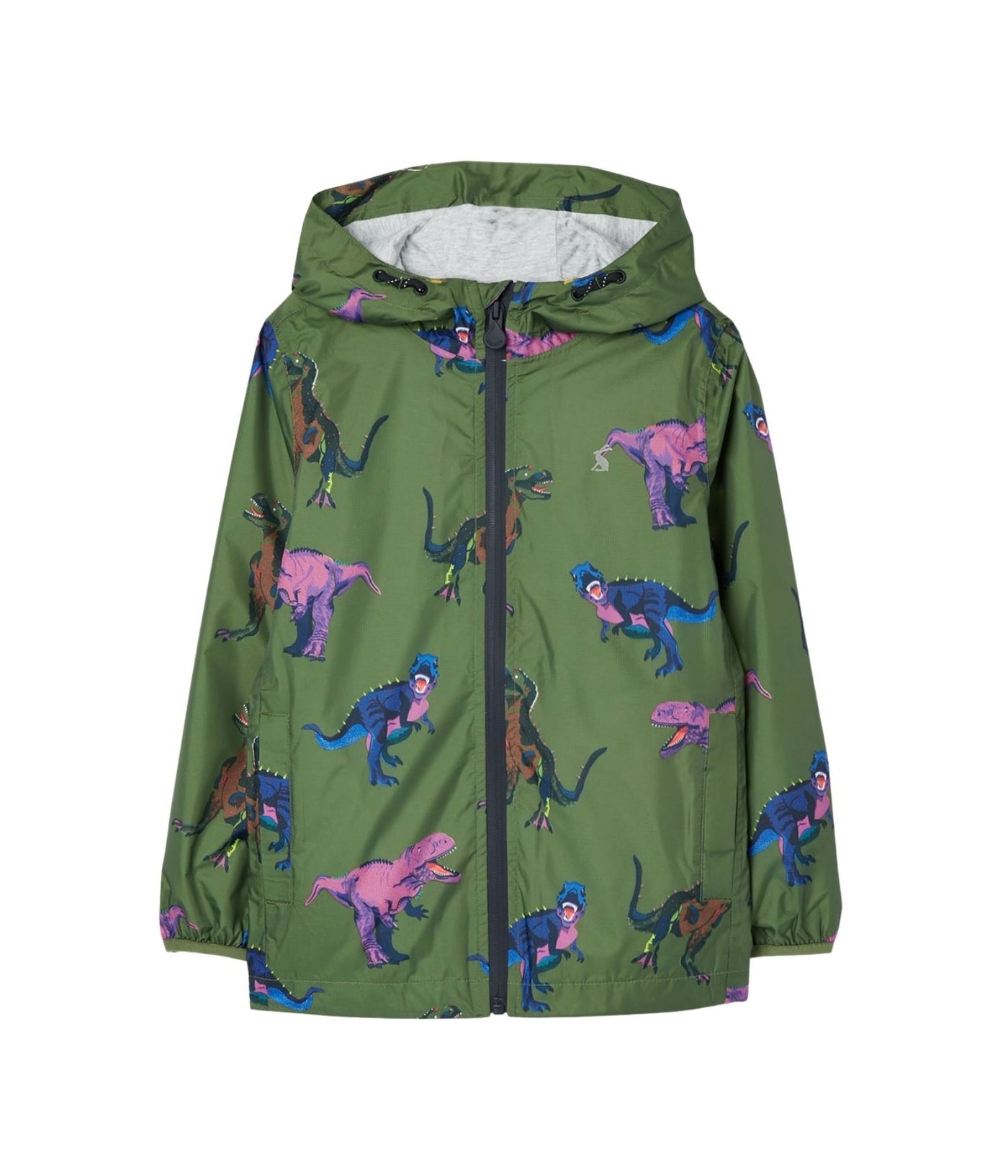 Joules Bayfield Waterproof Recycled Packable Jacket - Green Dino
