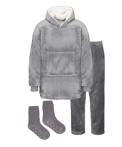 Fluffy Sherpa Hoodie, Trousers & Socks Set
