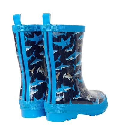 Hatley Kids Shiny Rain Boots - Shark School