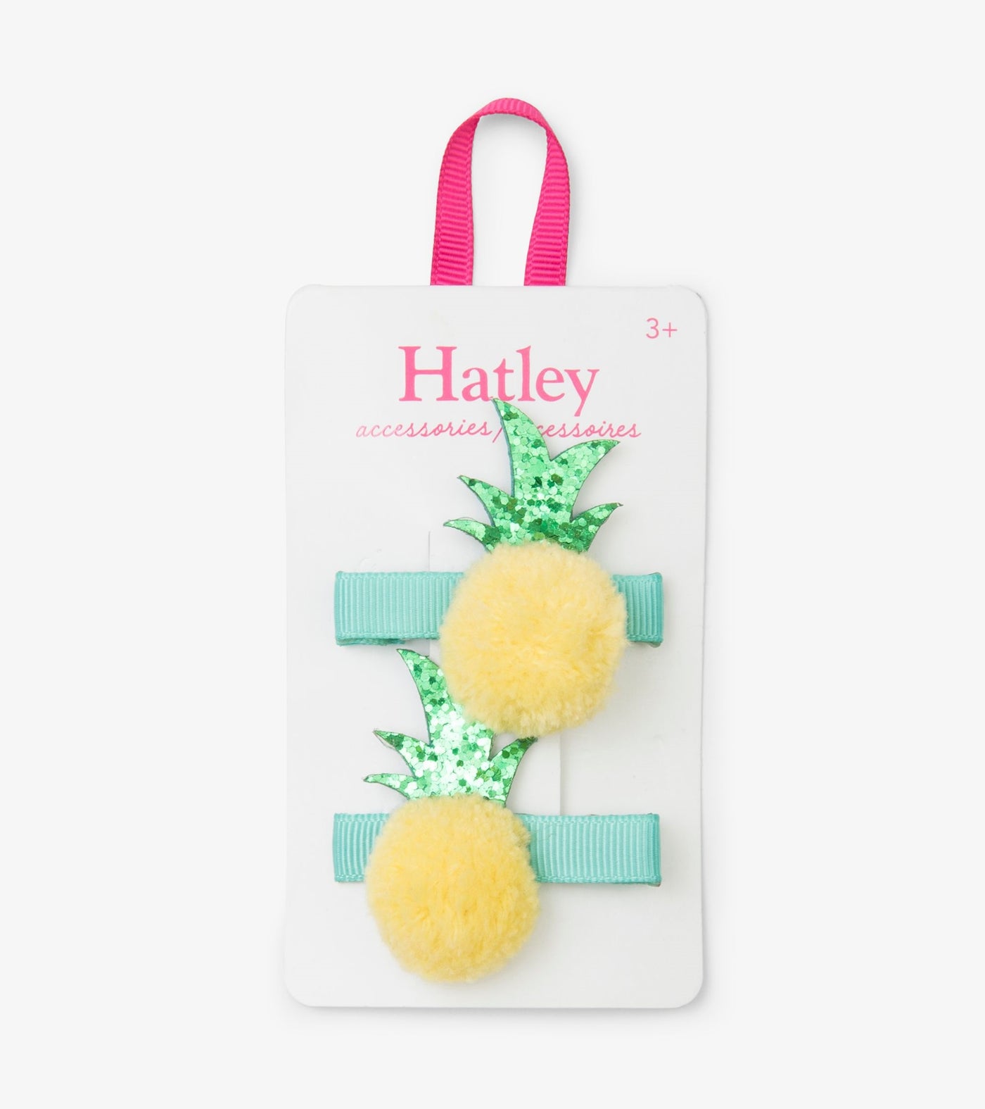 Hatley Hair Clips - Pom Pom Pineapples Glitter Hair Clips