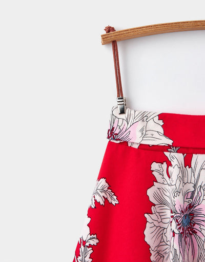 Joules Skater Skirt - Red Peony Floral