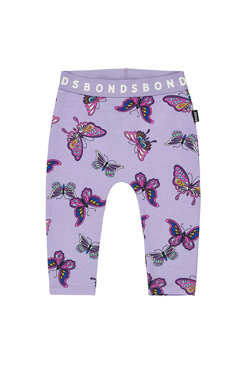 Bonds Stretchies Leggings - Butterfly House Lilac