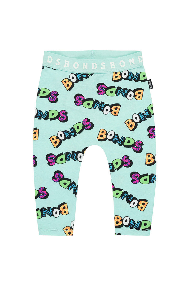 Bonds Stretchies Leggings - Pump It Up Logo Mint