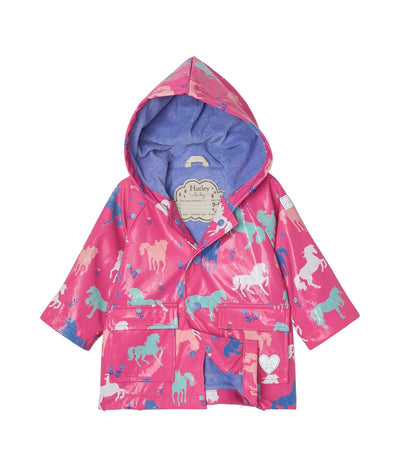 Hatley Colour Changing Baby Raincoat - Painted Pasture