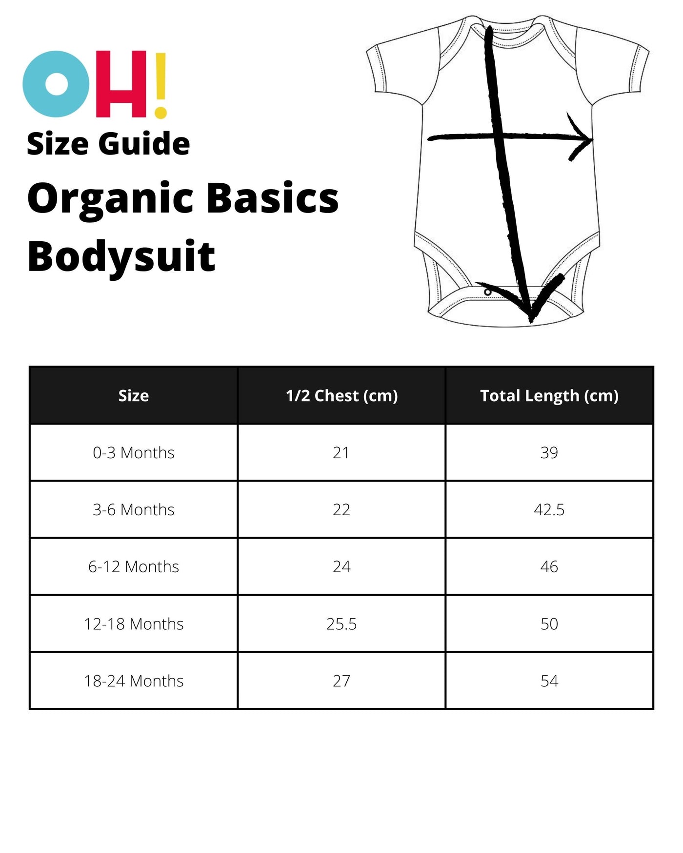 OH! Dorothy Organic Basics Bodysuit - 25 Amazing Colours / 0-24 Months