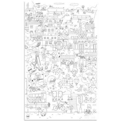 makii giant colouring picture city
