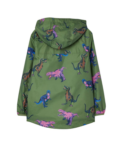 Joules Bayfield Waterproof Recycled Packable Jacket - Green Dino