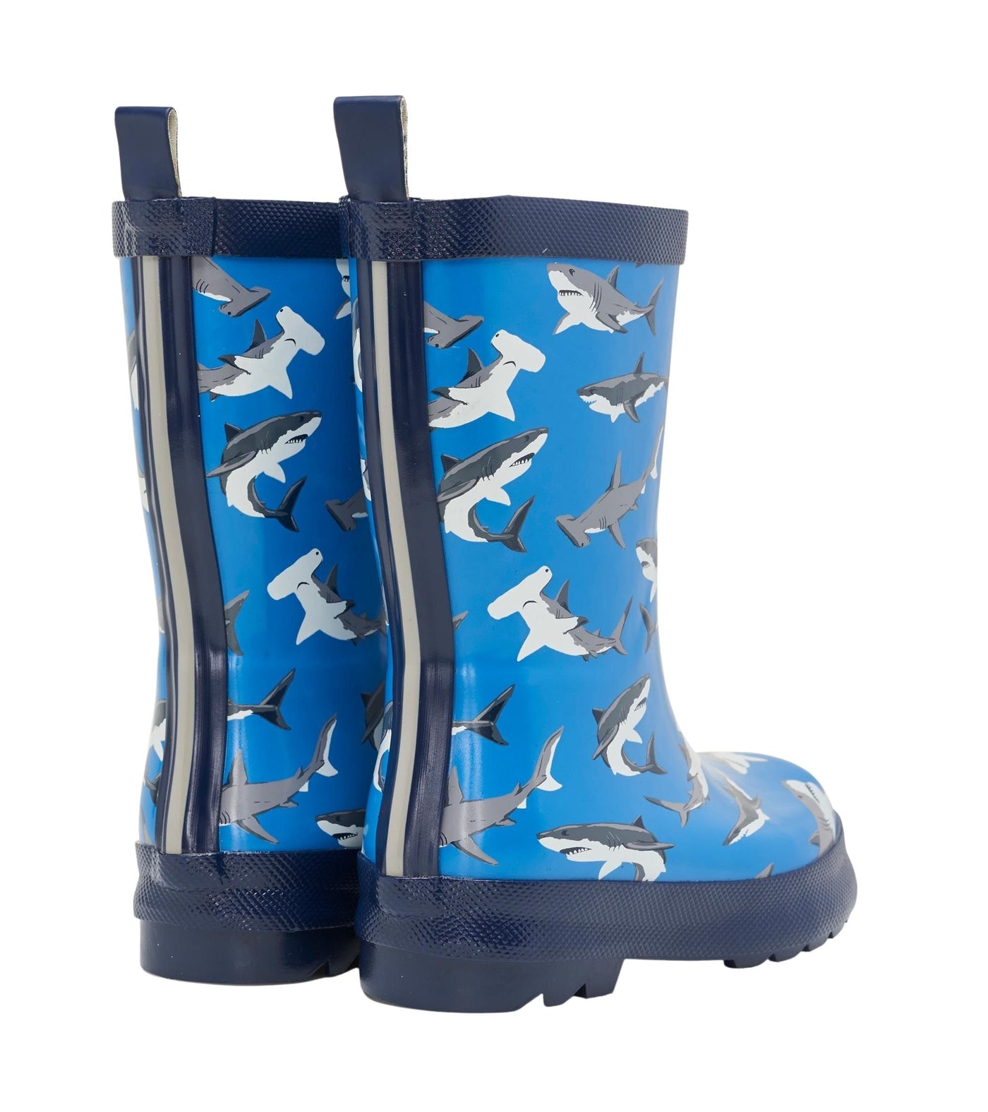 Hatley Kids Shiny Rain Boots - Deep-Sea Sharks