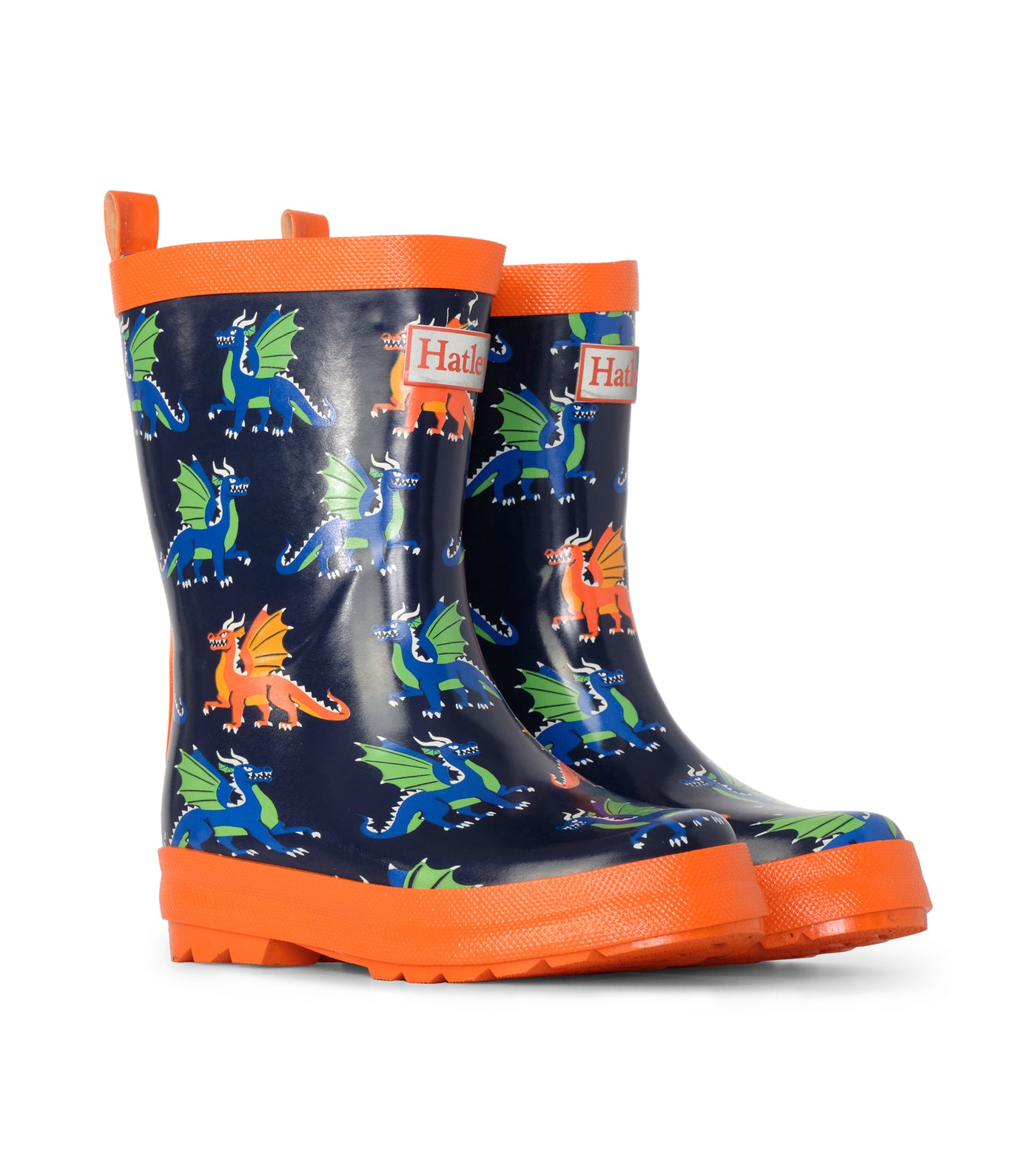 hatley kids shiny rain boots dragons