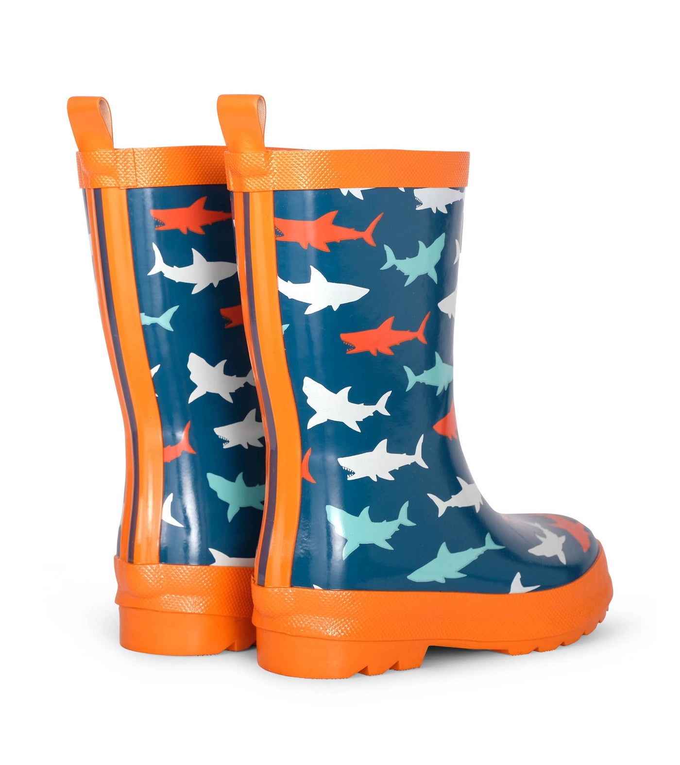 hatley kids shiny rain boots great white sharks