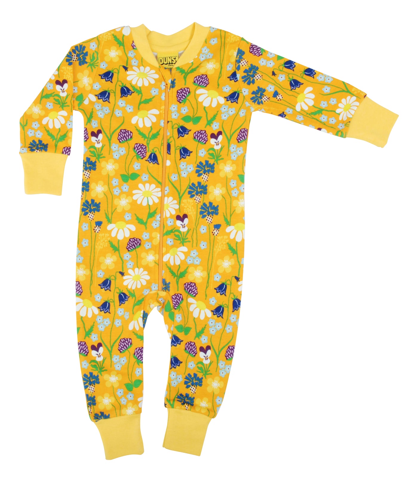 Duns Sweden Long Sleeved Midsummer Flowers Zip Suit - Yellow