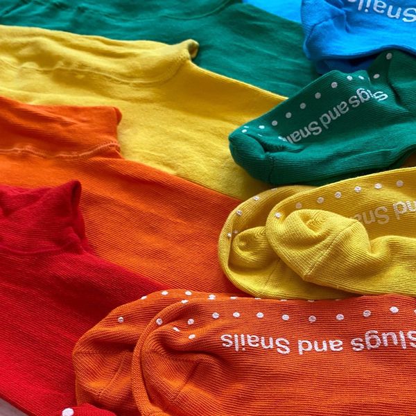 Slugs & Snails Block Tights - Yellow