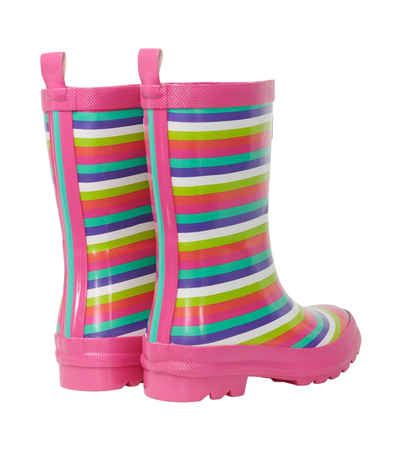 Hatley Kids Shiny Rain Boots - Rainbow Stripes