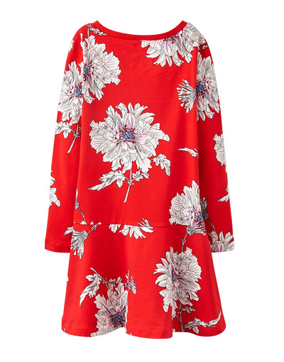 Joules Trapeze Dress - Red Peony Floral