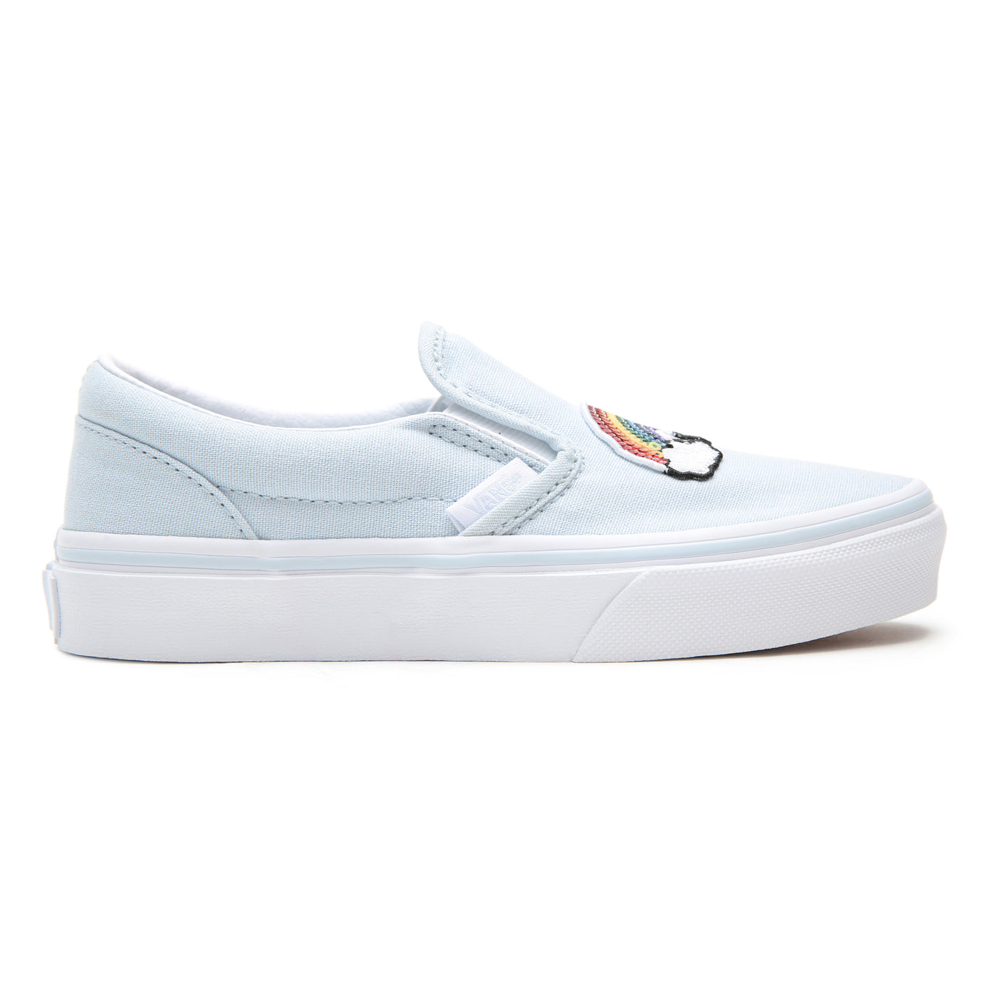 Vans Kids Sequin Patch Classic Slip-On Trainers - Ballad Blue / True White