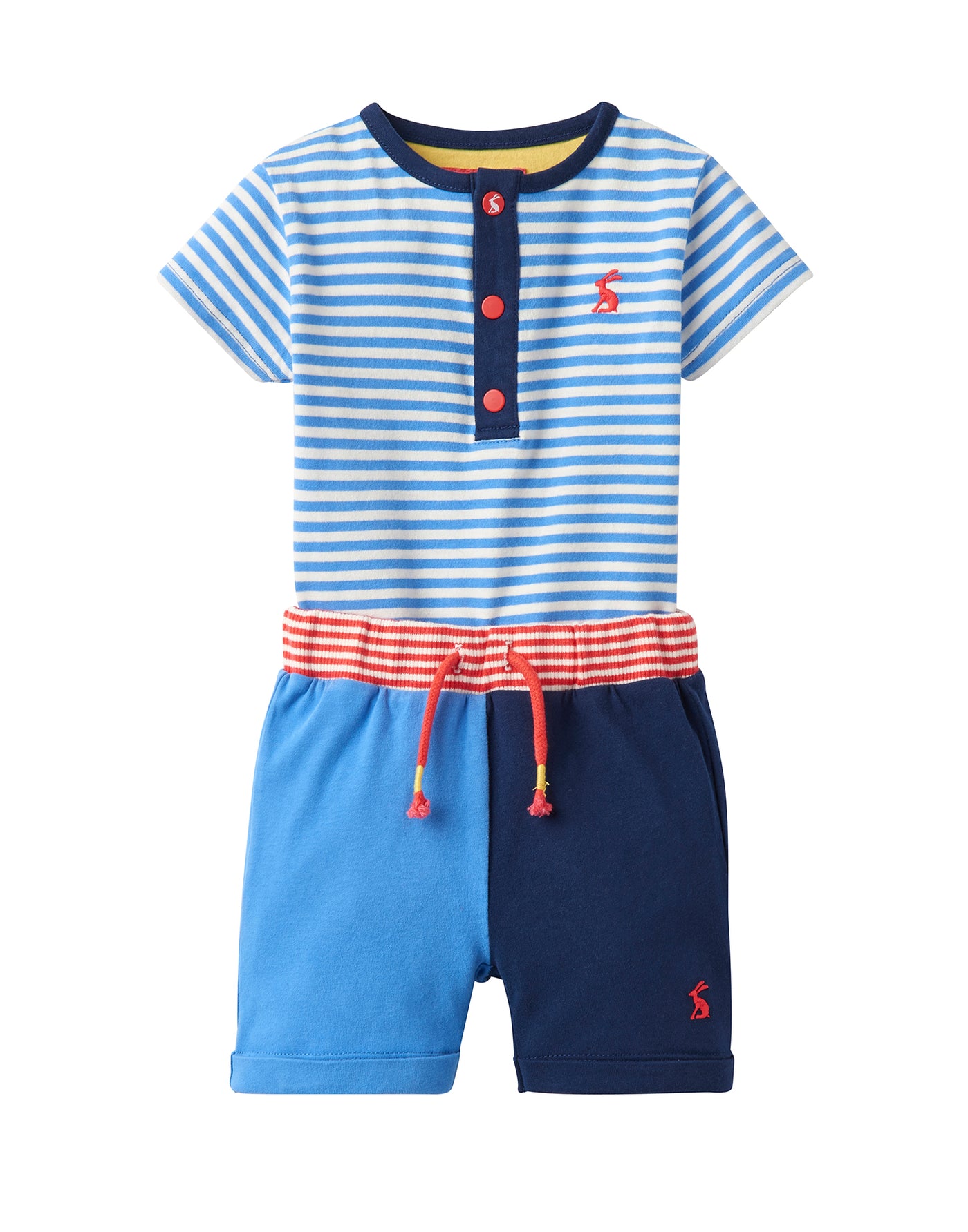 Joules Baby Bodysuit & Short Set - Blue Stripe