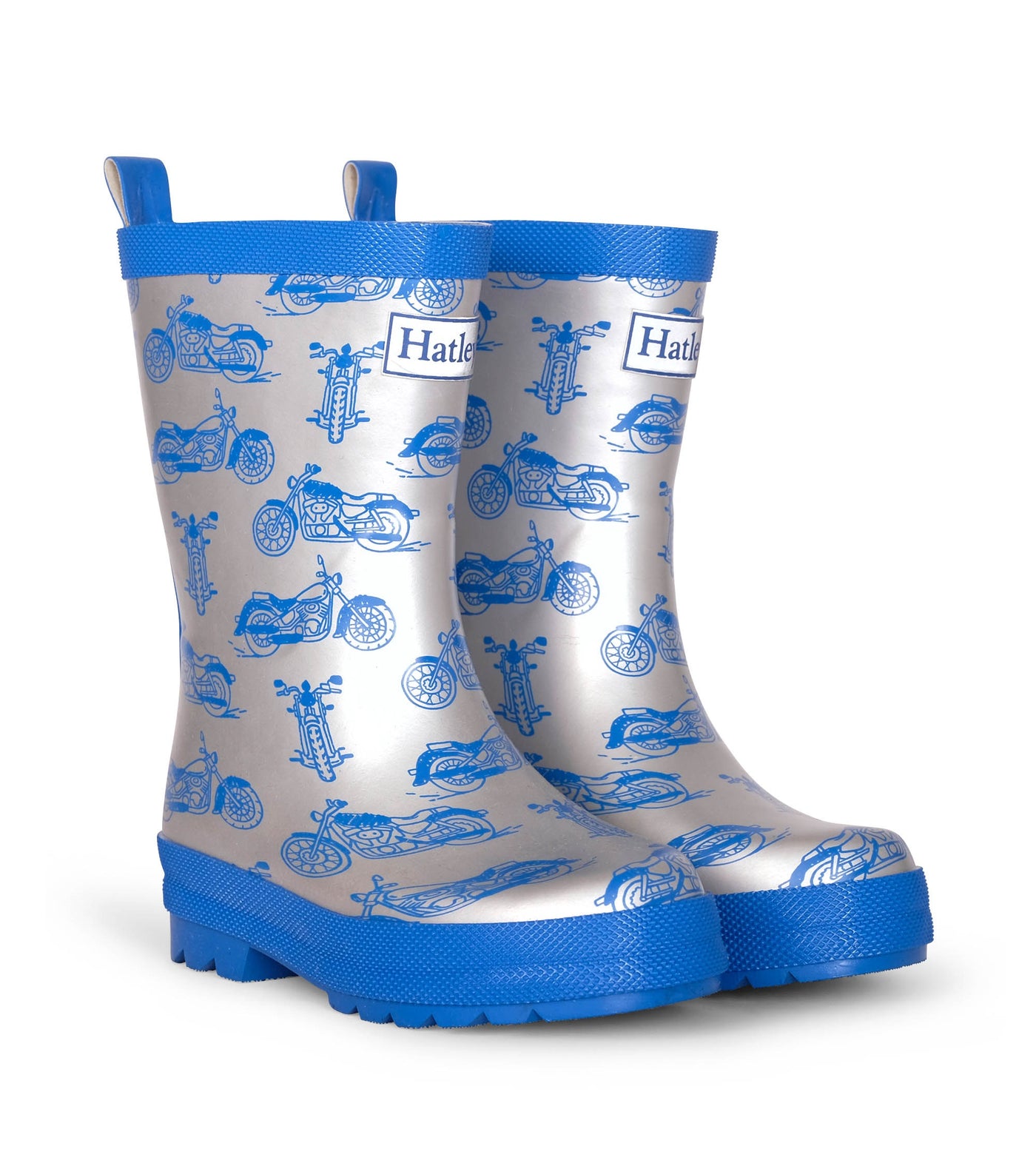 hatley kids shiny rain boots motorcycles