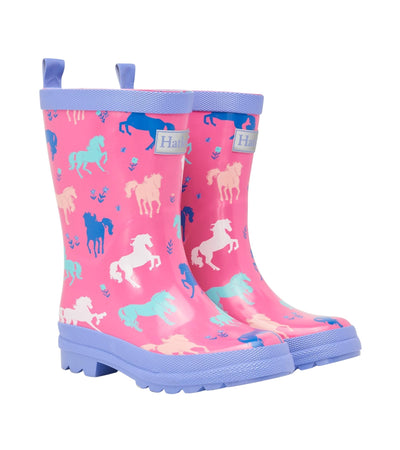 Hatley Kids Shiny Rain Boots - Painted Pasture