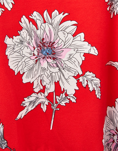 Joules Trapeze Dress - Red Peony Floral