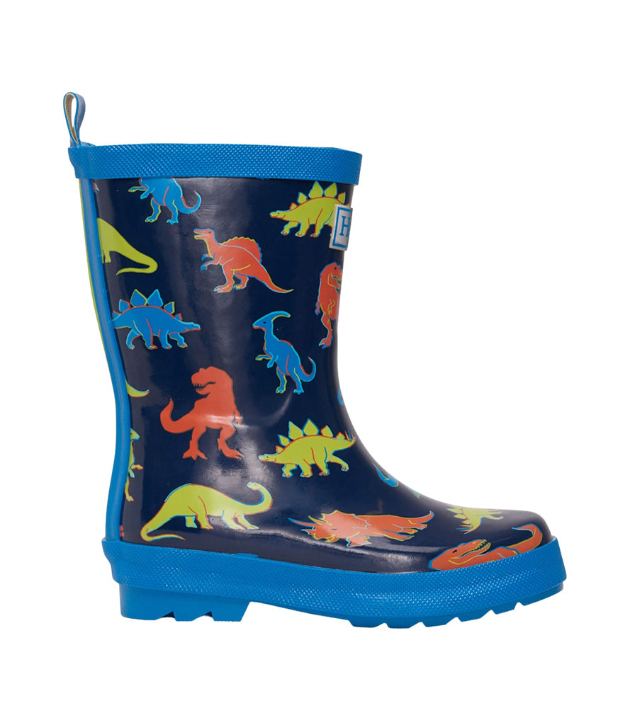 Hatley Kids Shiny Rain Boots - Linework Dinos