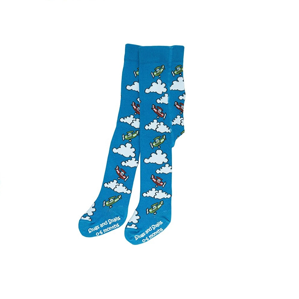 slugs snails unisex tights high flyer planes clouds