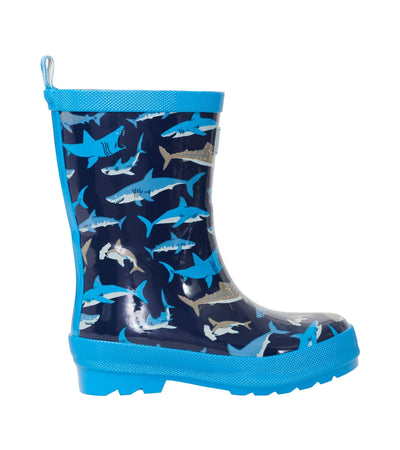 Hatley Kids Shiny Rain Boots - Shark School
