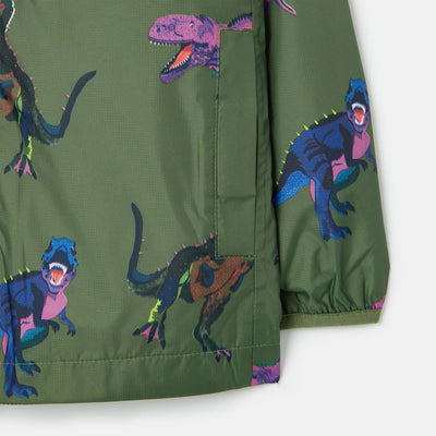 Joules Bayfield Waterproof Recycled Packable Jacket - Green Dino