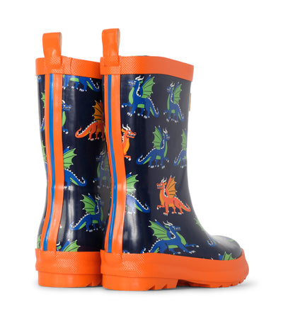 hatley kids shiny rain boots dragons