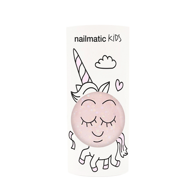 Nailmatic Washable Nail Polish - Clear Polly Powder Pink Glitter